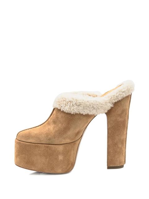 Paris Texas 145mm Malena platform mules - Brown