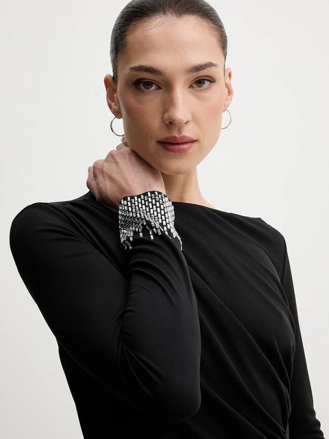 Liu Jo sukienka kolor czarny midi prosta WA6195 J4844