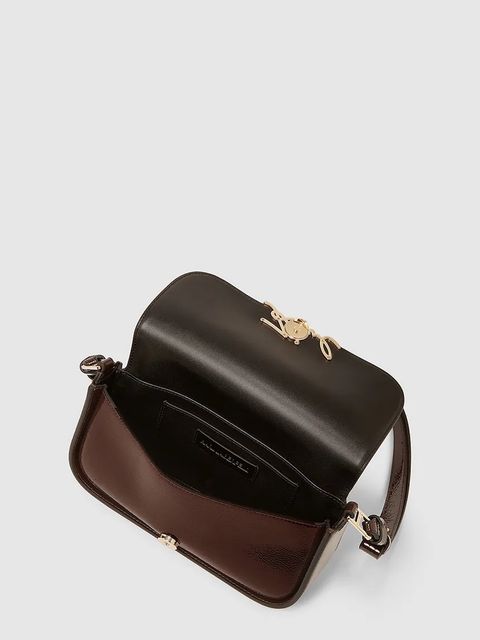 Karl Lagerfeld torebka skórzana K/SIGNATURE kolor bordowy A4W30041