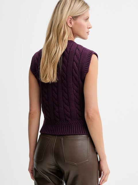 Bally kamizelka wełniana damski kolor fioletowy ciepły WKN0AN