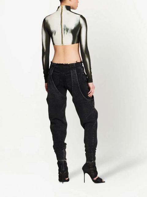 Balmain low-rise washed cotton jeans - Black