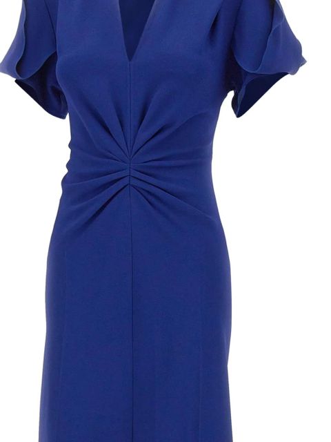 Victoria Beckham Eve v-neck draped midi dress - Blue