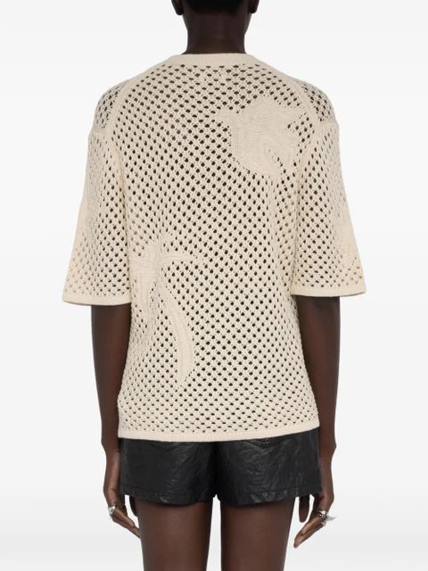 Zadig&Voltaire Malyna openwork T-shirt - Neutrals