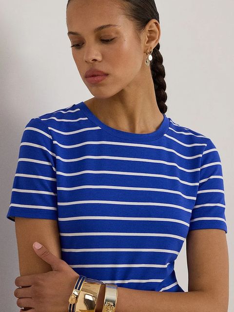 Lauren Ralph Lauren sukienka kolor niebieski midi prosta 200P03768