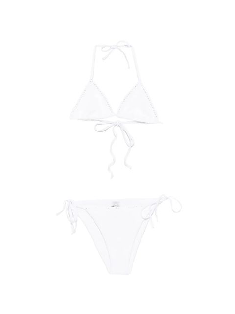 Hunza G crystal-embellished crinkle-effect bikini - White - zdjęcie produktu nr 1