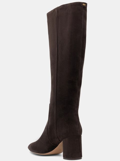 Twinset kozaki zamszowe damskie kolor brązowy na słupku 252TGT162