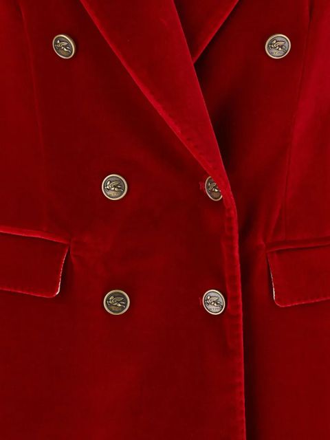 ETRO double-breasted velvet blazer - Red