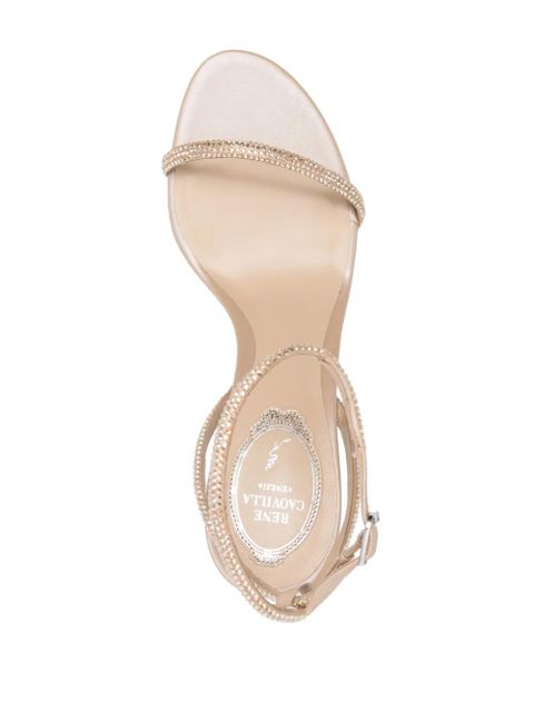 René Caovilla 85mm crystal-embellished sandals - Neutrals