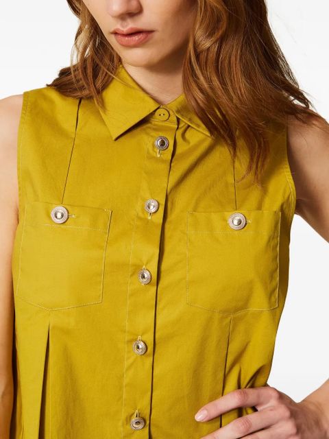 TWINSET pleated chest-pockets shirt - Yellow