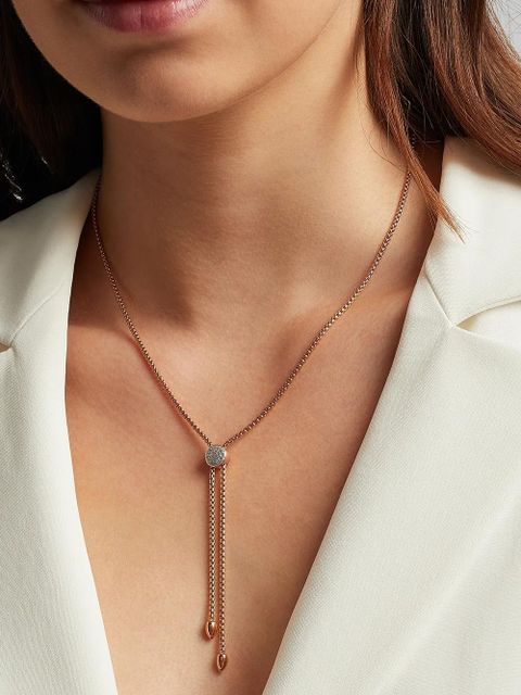 Monica Vinader Fiji button lariat diamond necklace - Pink
