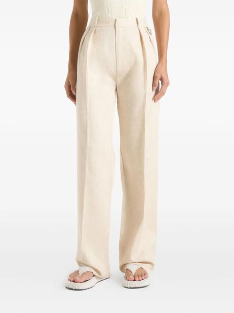 Manière De Voir Julie twin-pleat linen trousers - Neutrals - zdjęcie produktu nr 1