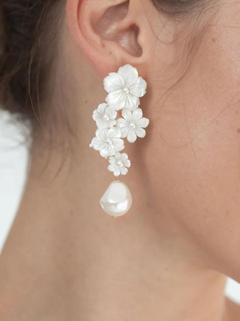 Jennifer Behr Makenzie floral drop earrings - Neutrals