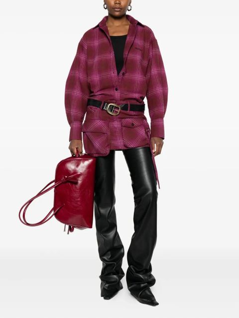 The Attico plaid pocket mini skirt - Red