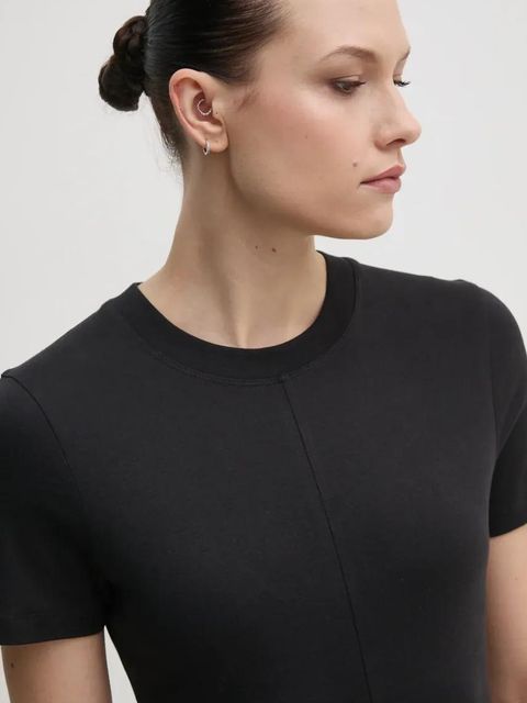 Tommy Hilfiger sukienka bawełniana kolor czarny midi rozkloszowana WW0WW44547