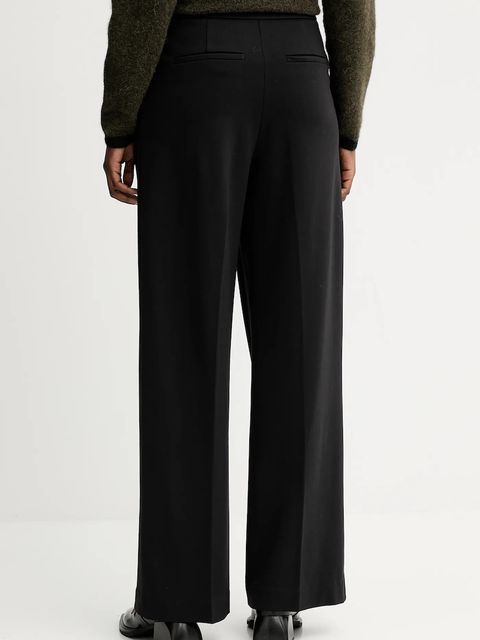 Calvin Klein spodnie damskie kolor czarny szerokie high waist LV044D663G