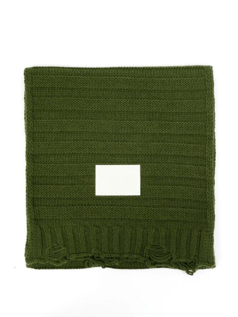 MM6 Maison Margiela logo-print knitted scarf - Green