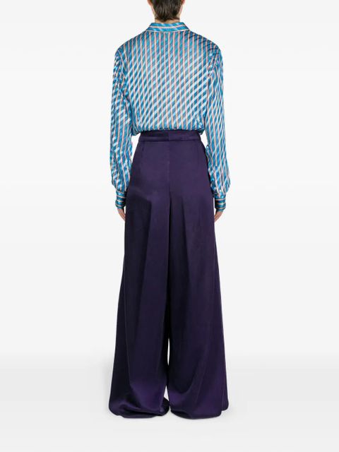 DRIES VAN NOTEN wide pleated trousers - Purple