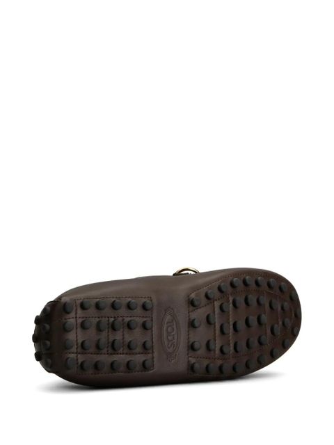 Tod's ring-embellished loafers - Brown