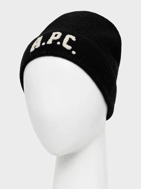 A.P.C. czapka wełniana bonnet axel kolor czarny WVBDK.M25111 - zdjęcie produktu nr 2