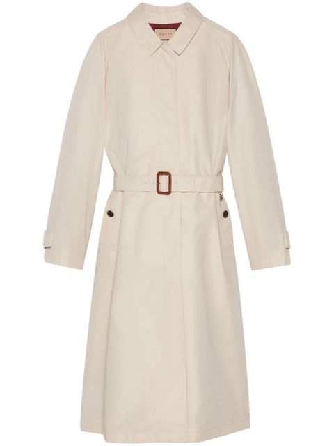 Gucci belted gabardine trench coat - Neutrals
