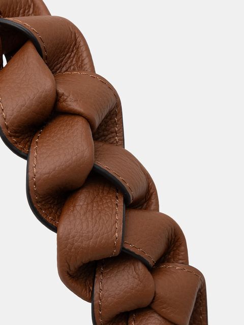 Coccinelle torebka skórzana BOHEME GRANA DOUBLE kolor brązowy E1.M50.12.01.01