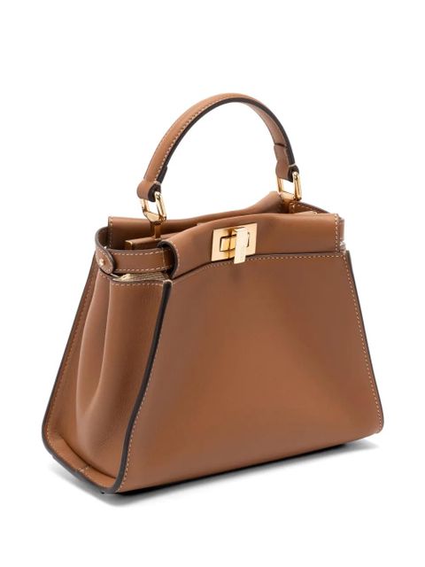 FENDI Peekaboo leather mini bag - Brown - zdjęcie produktu nr 2