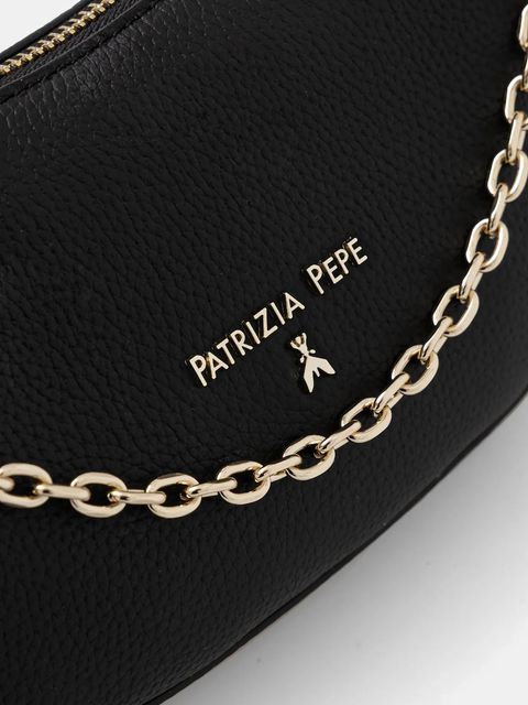 Patrizia Pepe torebka skórzana kolor czarny 8B0309 L001