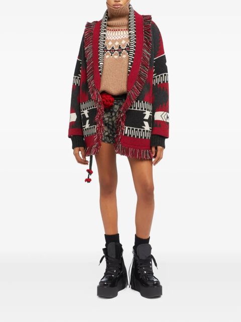 Alanui Icon-jacquard cardigan - Red - zdjęcie produktu nr 2