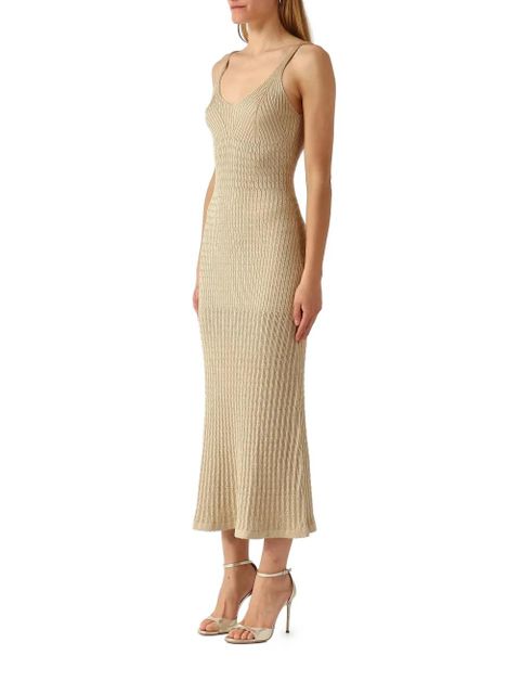 TWINSET ribbed-knit metallic dress - Neutrals