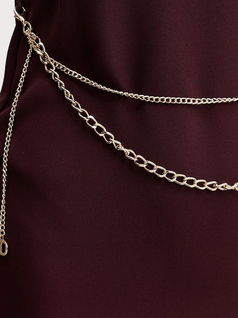 Twinset sukienka kolor bordowy mini prosta 252TP2300