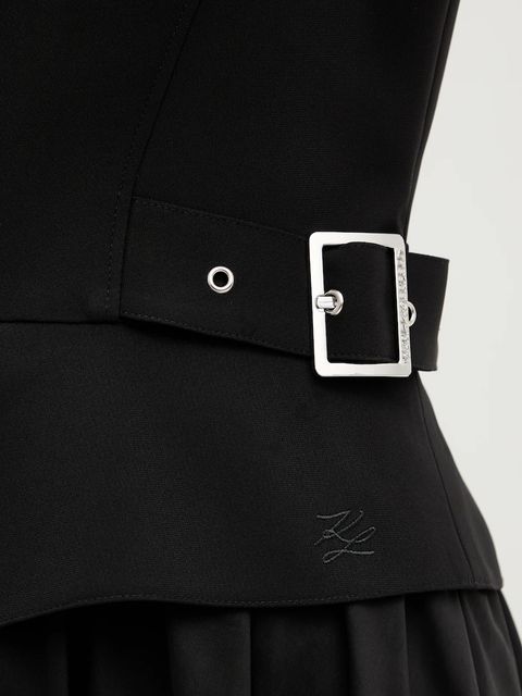 Karl Lagerfeld sukienka kolor czarny midi rozkloszowana B1W13023