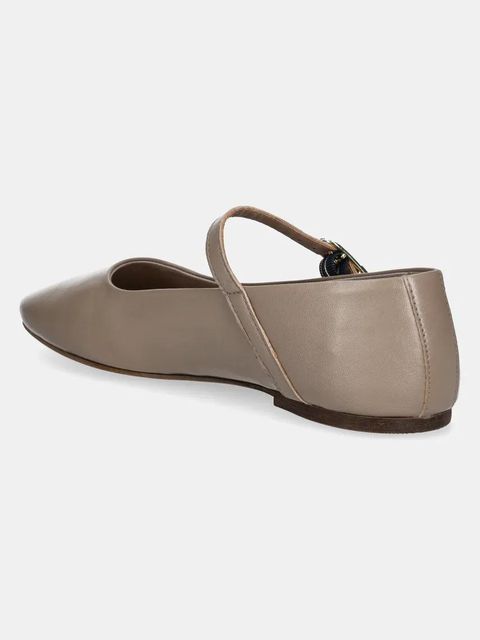 Tommy Hilfiger baleriny skórzane LEATHER MARYJANE BALLERINA kolor beżowy FW0FW08651 - zdjęcie produktu nr 2