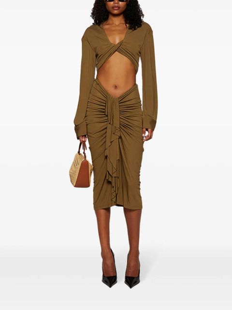 Christopher Esber Vivenda drapped skirt - Green