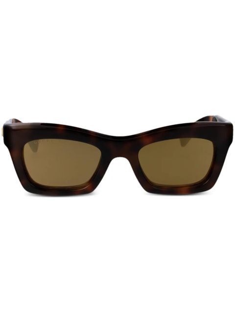 Gucci Eyewear logo-lettering sunglasses - Brown - zdjęcie produktu nr 1