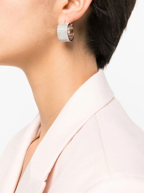 Amina Muaddi crystal-embellished hoop earrings - Silver - zdjęcie produktu nr 2