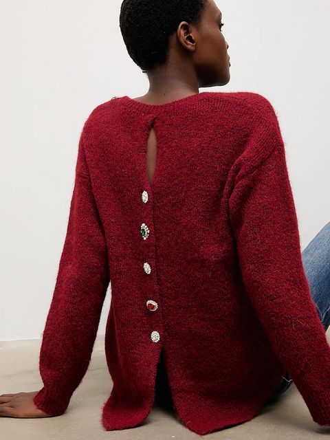 Answear.LAB sweter z wełną damski kolor bordowy - zdjęcie produktu nr 1