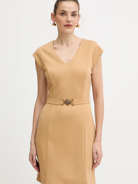 Guess sukienka CHRISSY kolor beżowy mini prosta W5BK21 KCMU2 - zdjęcie produktu nr 1
