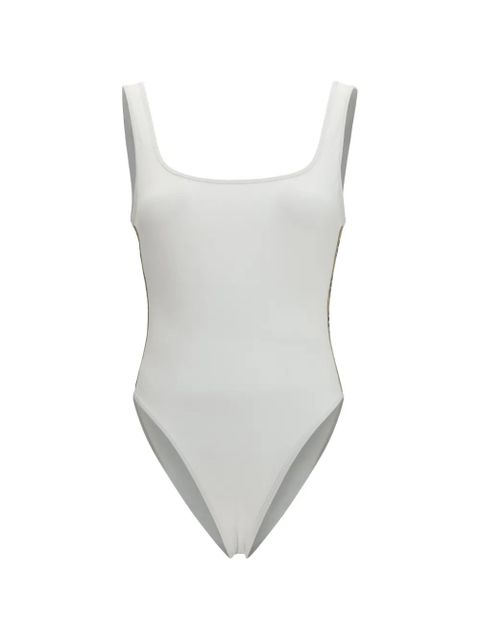 Burberry Check-stripe swimsuit - White - zdjęcie produktu nr 1