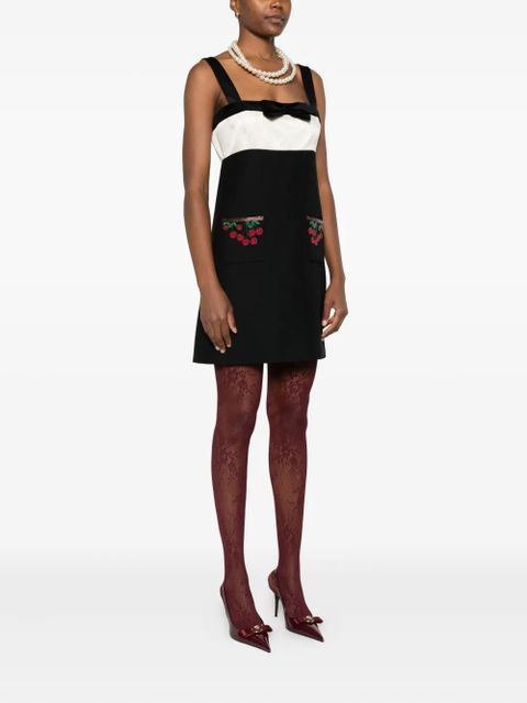 Valentino Garavani cherry-pocket bow mini dress - Black - zdjęcie produktu nr 2