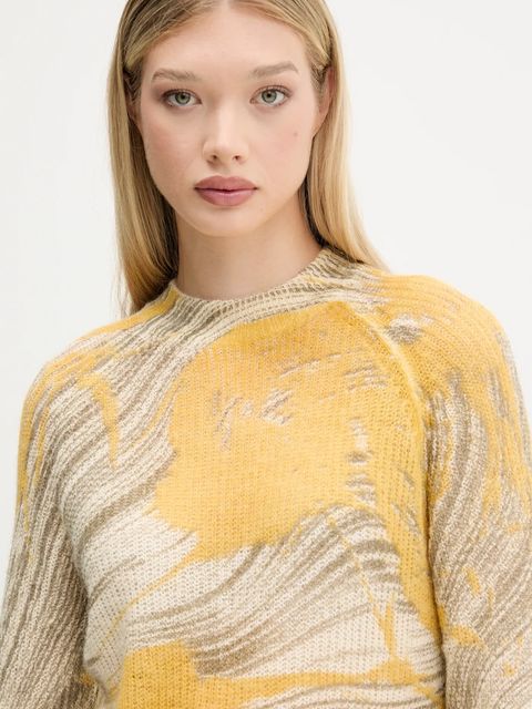 Desigual sweter z wełną HYDER damski kolor beżowy lekki 25WWJF31 - zdjęcie produktu nr 2