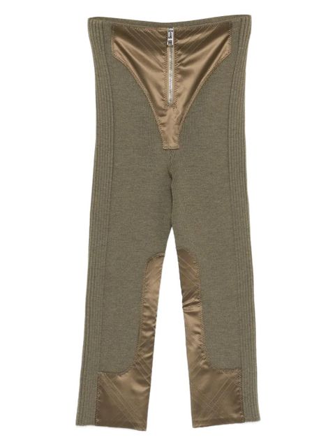 Jean Paul Gaultier zip-fastening panel-detail trousers - Green - zdjęcie produktu nr 1