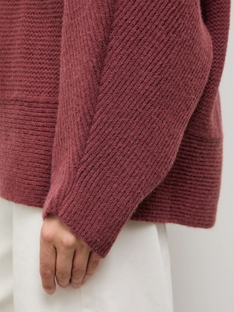 Answear.LAB sweter z kaszmirem damski kolor bordowy z golfem