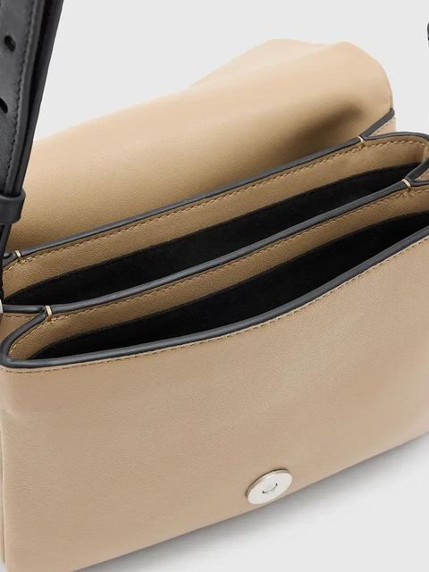 AllSaints torebka skórzana JUPITER kolor beżowy W263XC