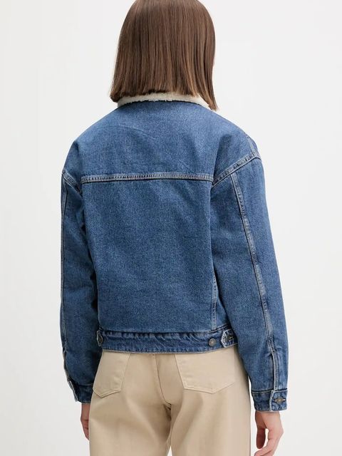 Guess Jeans kurtka jeansowa kolor niebieski przejściowa oversize W4BN64 D5CC3 - zdjęcie produktu nr 2