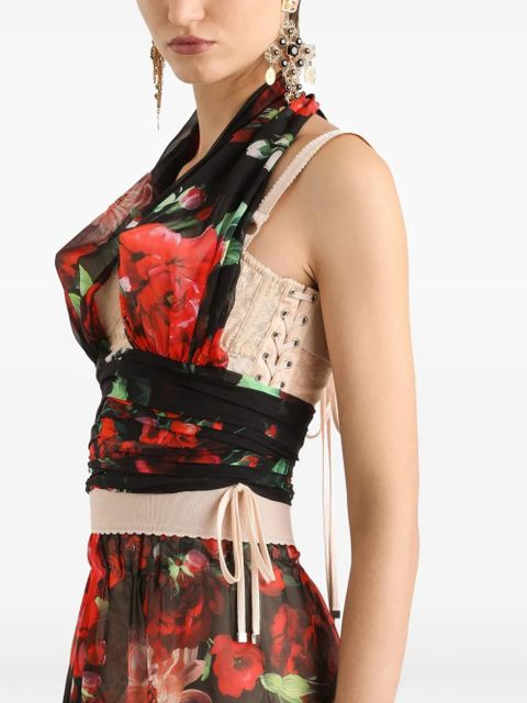 Dolce & Gabbana floral-print top - Black