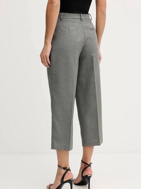 Sisley spodnie damskie kolor szary fason cygaretki high waist 4V99LF07S