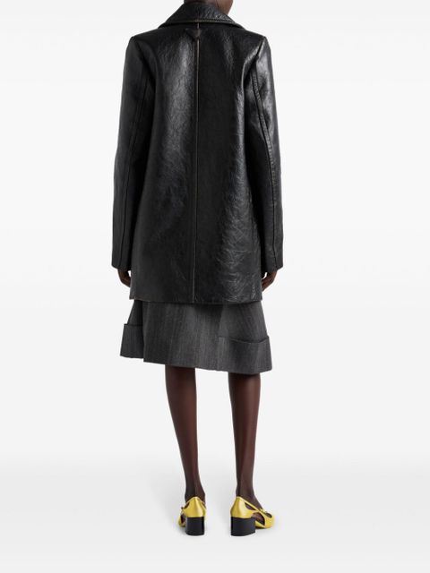 Prada leather coat - Black