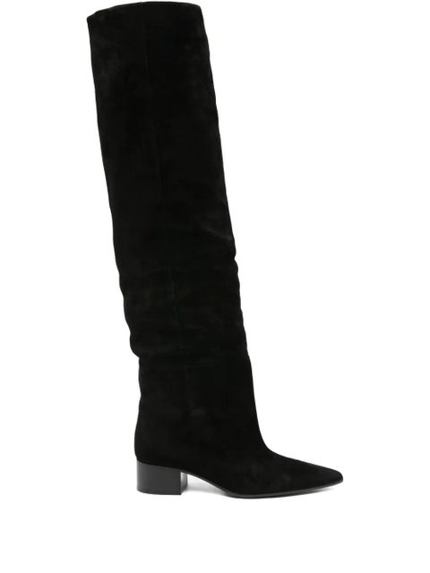 KHAITE 40mm pointed-toe suede boots - Black - zdjęcie produktu nr 1