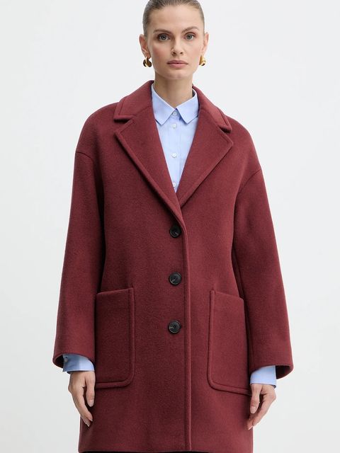 MAX&Co. płaszcz z dodatkiem wełny kolor bordowy 2526016023200 - zdjęcie produktu nr 1
