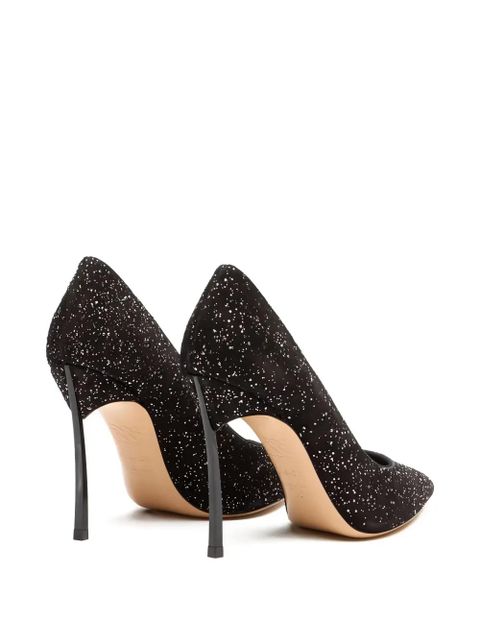 Casadei 100mm glitter-point pumps - Black